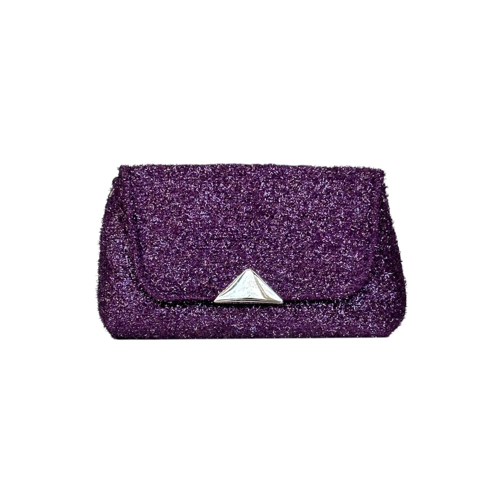 Borsa Artigianale Amada in tessuto glitter blu turchese di Nany Magenis
