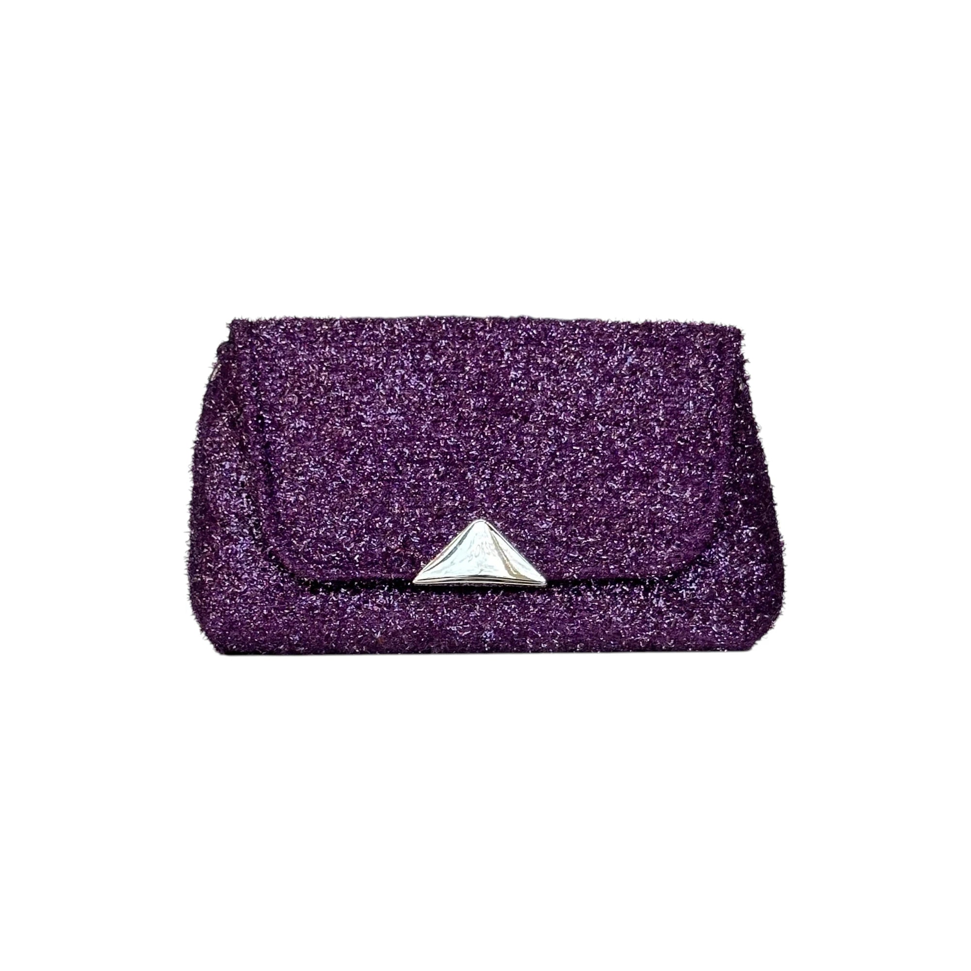 Borsa Artigianale Amada in tessuto glitter blu turchese di Nany Magenis