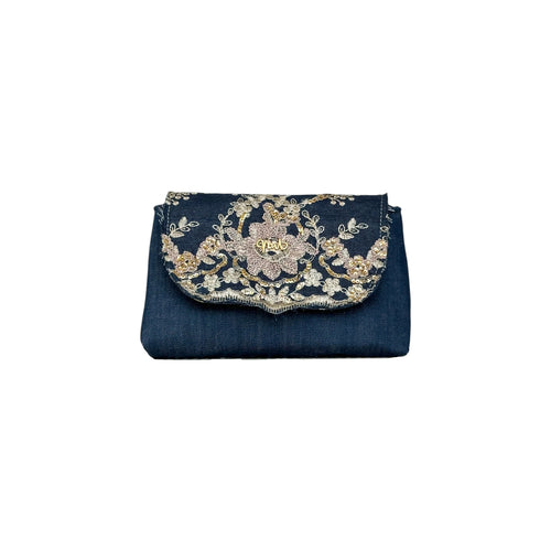 Borsa Artigianale Amada in jeans con fiori di Nany Magenis