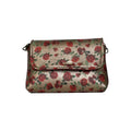 Borsa artigianale a spalla e tracolla in pelle con fantasia a fiori chiara. Modello Amada di Nany Magenis