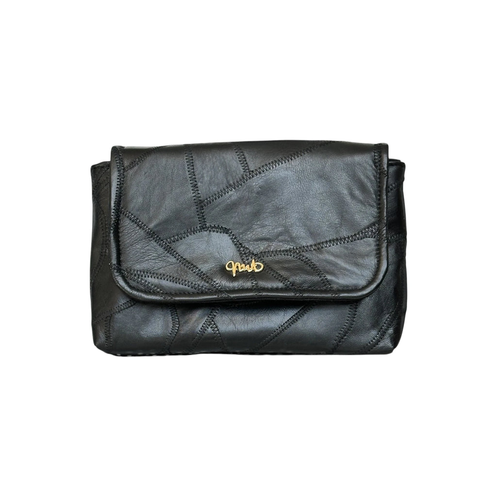 Borsa Artigianale Amada in pelle con motivo Patchwork nero di Nany Magenis