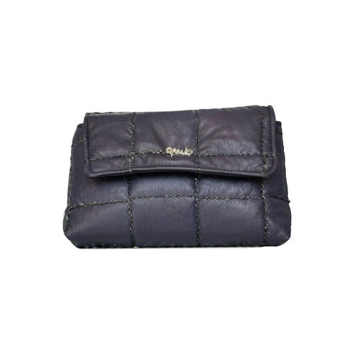 Borsa Artigianale Amada in pelle trapuntata blu scuro di Nany Magenis
