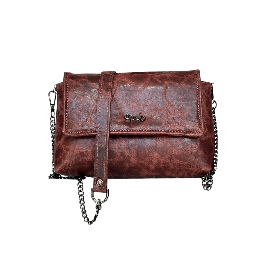 Borsa Artigianale Amada in pelle vintage cuoio a tracolla e a spalla di Nany Magenis