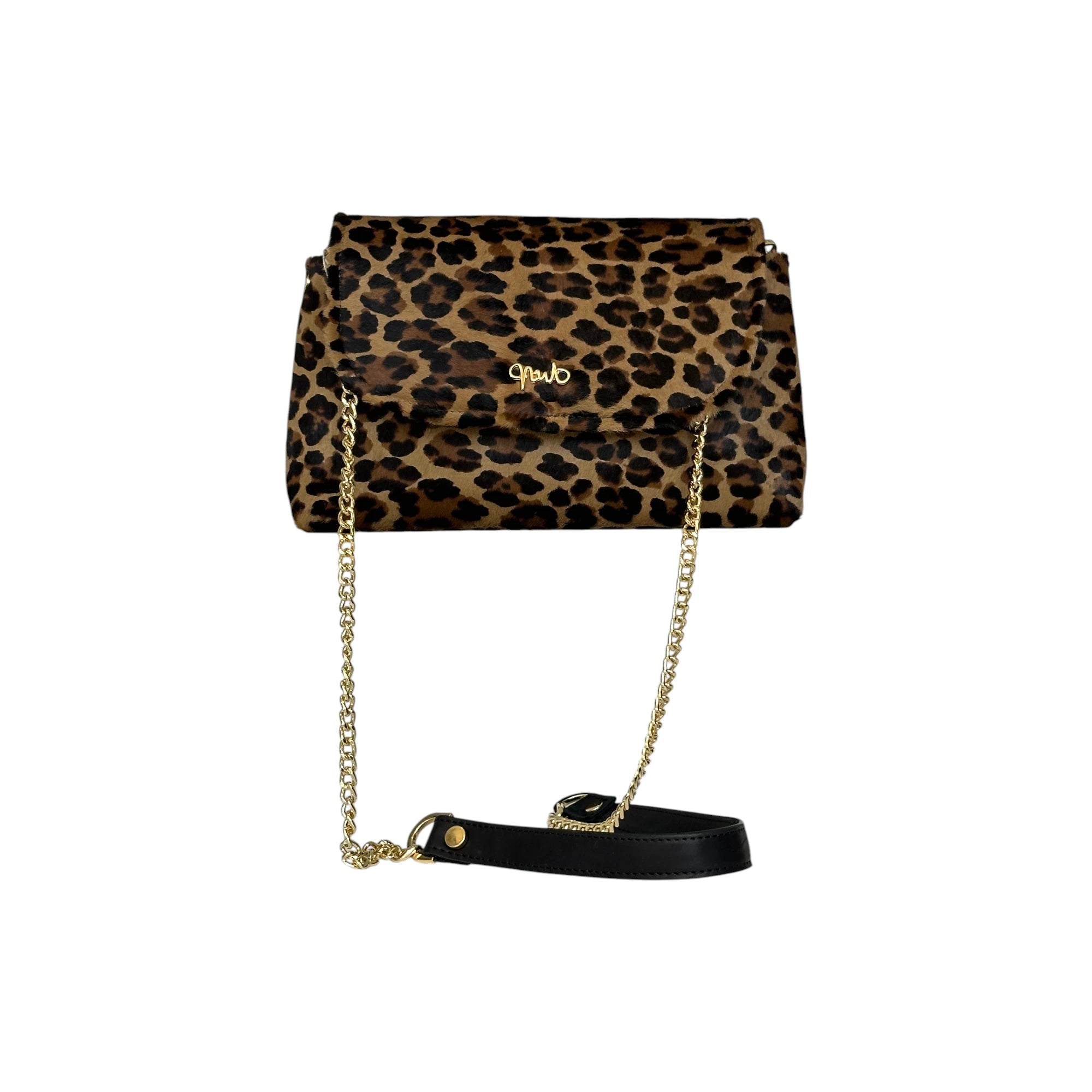 Borsa Artigianale Amada in tessuto animalier leopardato a tracolla e a spalla di Nany Magenis