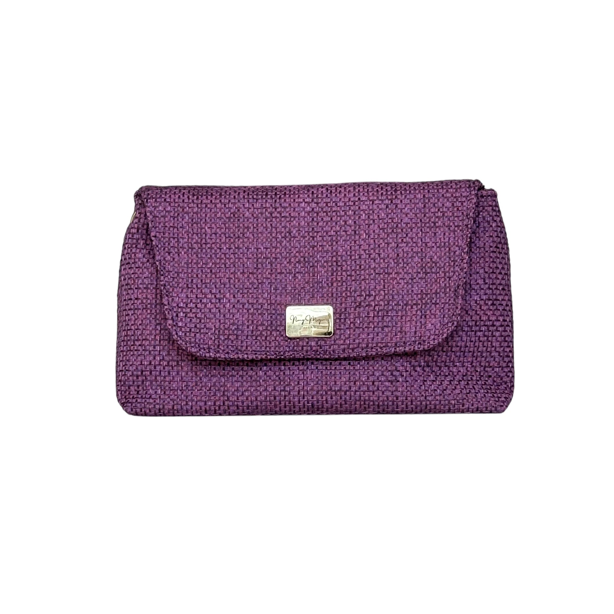 Borsa Artigianale Amada in tessuto glitter viola di Nany Magenis