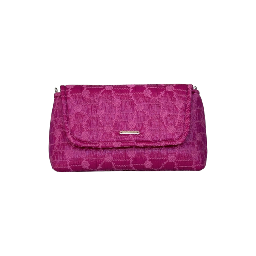 Borsa Artigianale Amada in tessuto jacquard fucsia di Nany Magenis