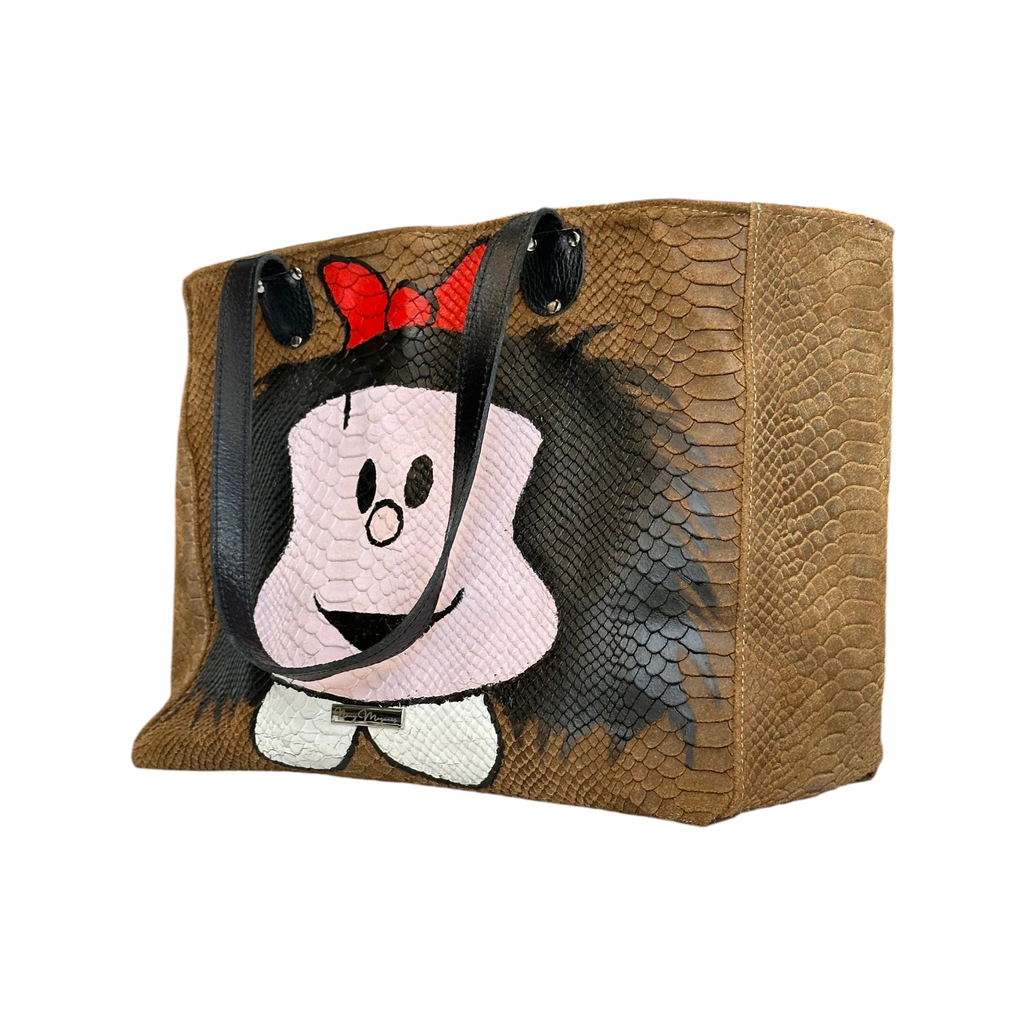 Borsa Artigianale Terry Idol in pelle pitonata con manici made by Nany Magenis