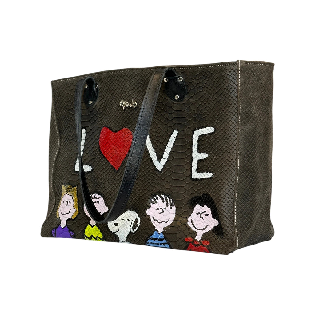 Borsa Artigianale Terry Idol in pelle pitonato con manici made by Nany Magenis