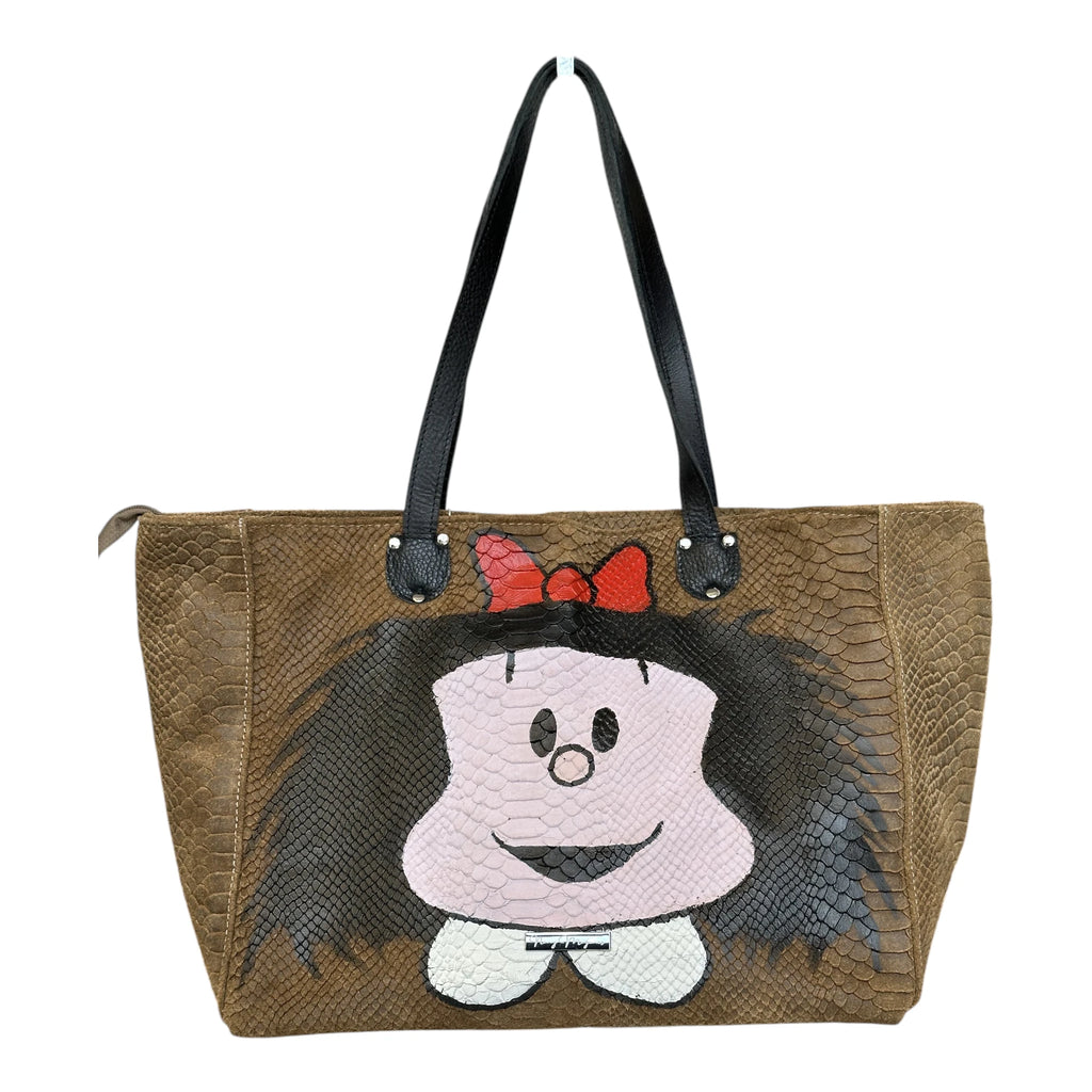 Borsa Artigianale Terry Idol in pelle pitonata cuoio a tracolla made by Nany Magenis