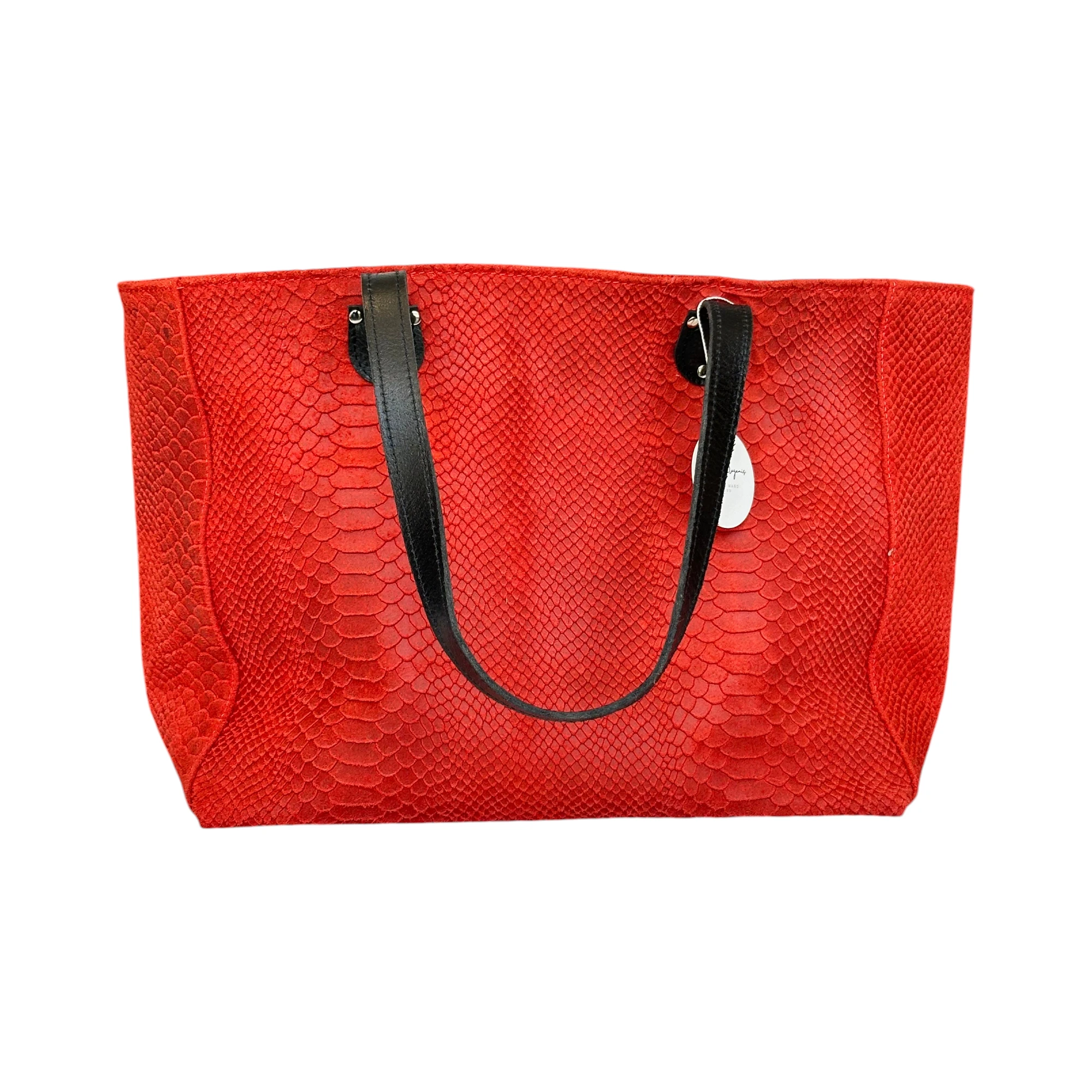 Borsa Artigianale Terry Idol in pelle pitonata rossa a tracolla made by Nany Magenis