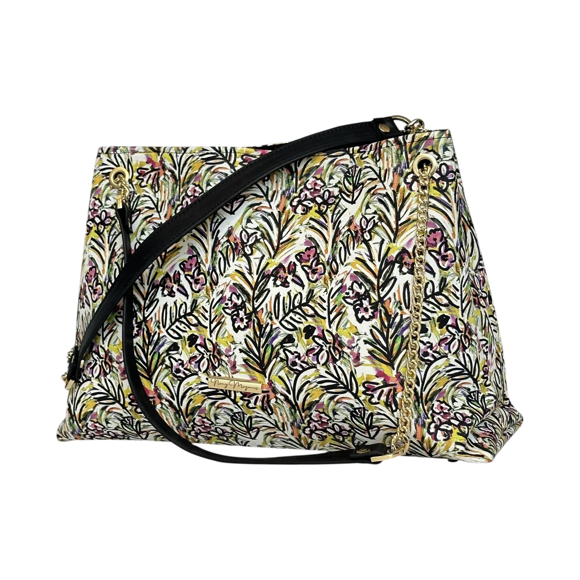 Borsa Artigianale Ismi a tracolla e spalla con fantasia botanica artistica di Nany Magenis